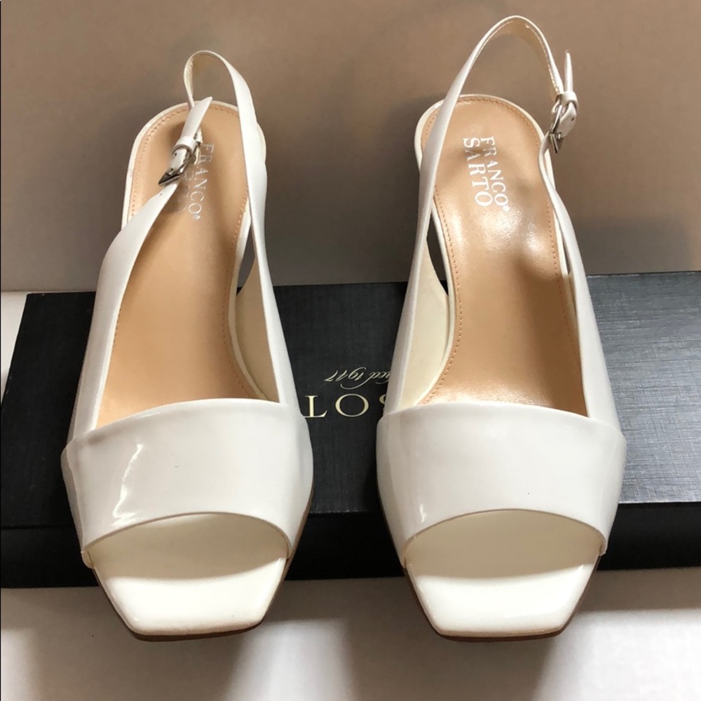NWT Franco Sarto White Wisteria Sandals, Size 8.5